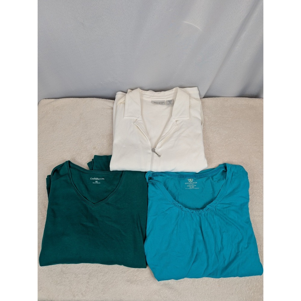 Lot of 3 Tops XL Kim Rogers Croft & Barrow Covington Long Sleeve Tee Shirt Bundl - Picture 2 of 6
